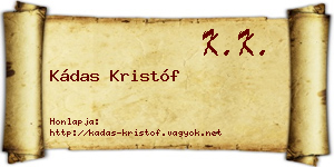 Kádas Kristóf névjegykártya