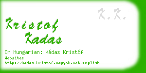 kristof kadas business card