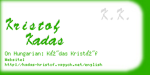 kristof kadas business card